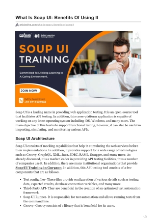 What Is Soap UI Benefits Of Using It