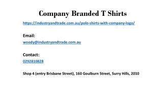 Enhance Your Image In The Market With Company Branded T Shirts