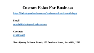 Promote Business With Custom Polos For Business