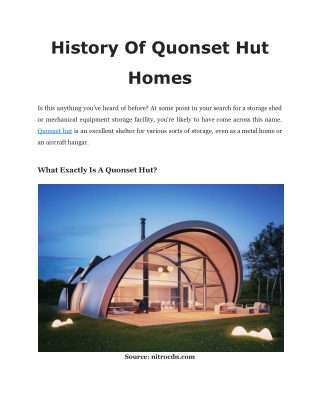 History Of Quonset Hut Homes