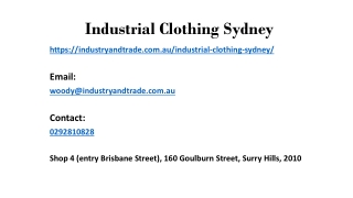 Checklist For Industrial Clothing Sydney For Safety Purpose