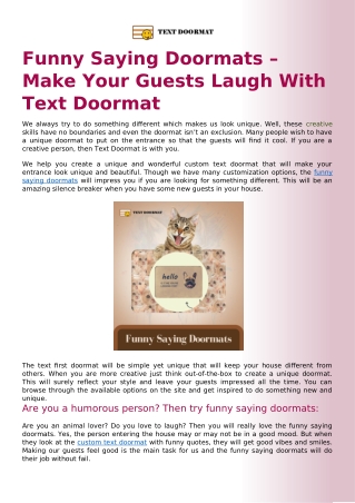 Funny Saying Doormats – Make Your Guests Laugh With Text Doormat