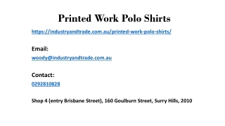 Grow Your Brand Image with Printed Work Polo Shirts