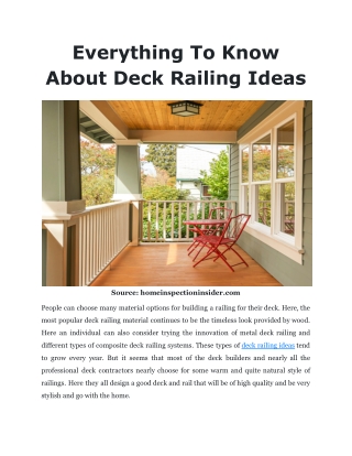 Everything To Know About Deck Railing Ideas
