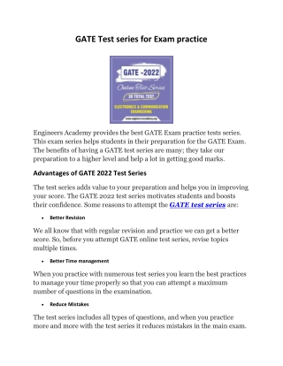 GATE Test Series for Exam Preparation