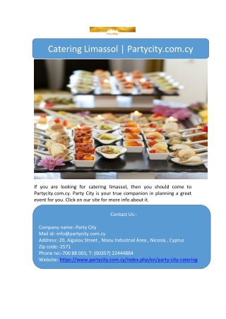 Catering Limassol | Partycity.com.cy