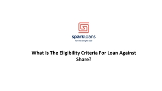 What Is The Eligibility Criteria For Loan Against Share?