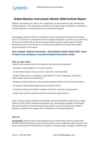 2021 Modular Instruments Industry Global Analysis Report