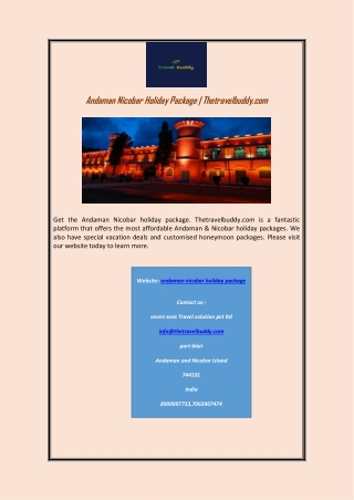 Andaman Nicobar Holiday Package | Thetravelbuddy.com