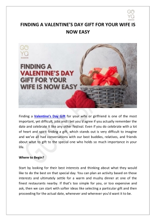 Finding A Valentine’s Day Gift For Your Wife Is Now Easy
