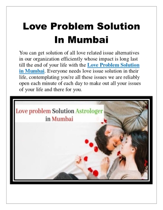 Love Problem Solution In Mumbai  91-9678-267567 (24 X 7 Services) Astrologer