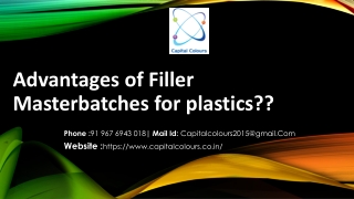 Advantages of Filler Masterbatches for plastics