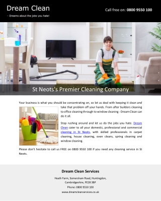 St Neots's Premier Cleaning Company