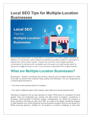 Local SEO Tips for Multiple