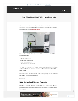 Get The Best DXV Kitchen Faucets