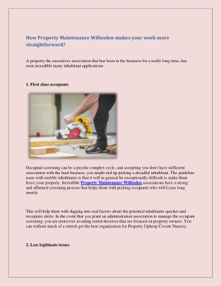 Get Property Maintenance in Willesden
