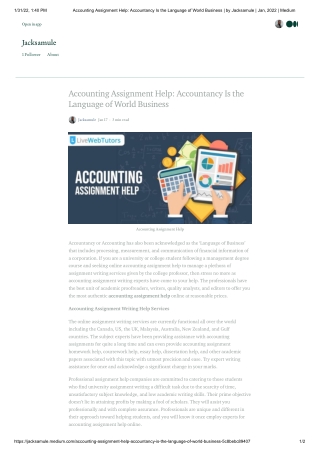 Accounting Assignment Help- Accountancy Is the Language of World Business - Medium