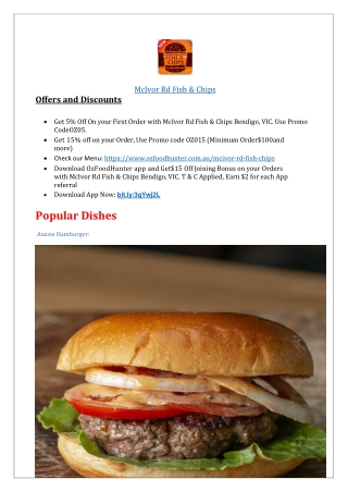 10% Off - McIvor Rd Fish & Chips Menu Bendigo,VIC