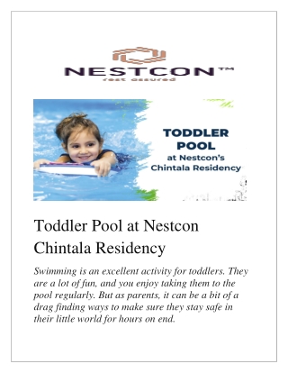 Toddler Pool at Nestcon Chintala Residency | Real