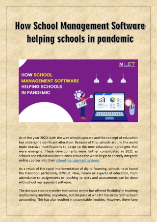 How School Management Software helping schools in pandemic