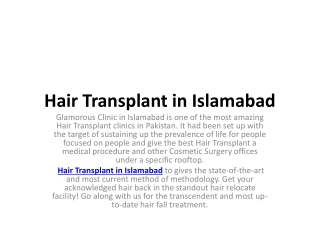 Hair Transplant in Islamabad....12