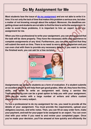 Do My Assignment for Me
