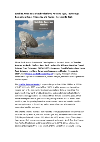 Global Satellite Antenna Market Research Report 2021-2026