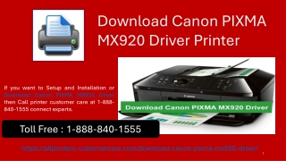 Download Canon PIXMA MX920 Driver Printer - Helpline toll free 1-888-840-1555