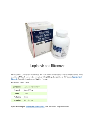 Lopinavir and Ritonavir