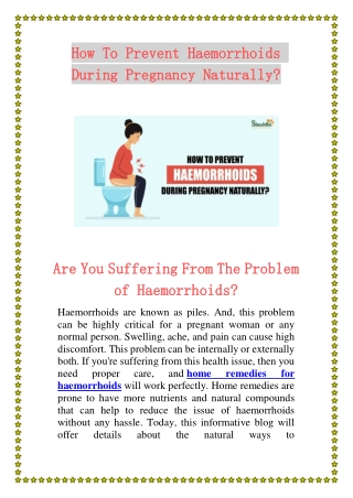 How To Prevent Haemorrhoids During Pregnancy ?