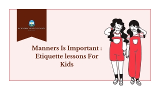 MANNER IS IMPORTANT ETIQUETTE LESSONS FOR KIDS