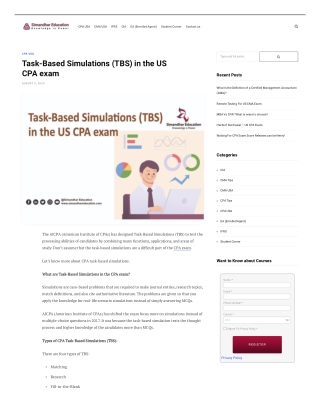 Task-Based Simulations (TBS) in the US CPA exam