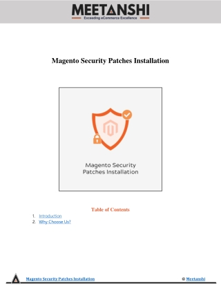 Magento Security Patches Installation