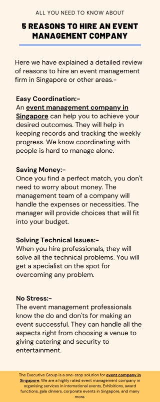 5 Reasons To Hire An Event Management Company