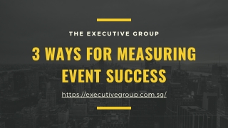 3 Ways For Measuring Event Success