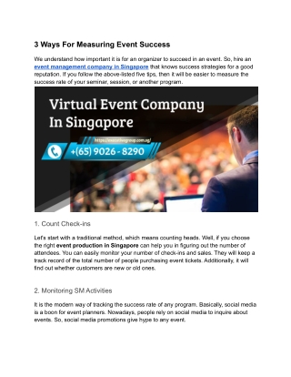 3 Ways For Measuring Event Success