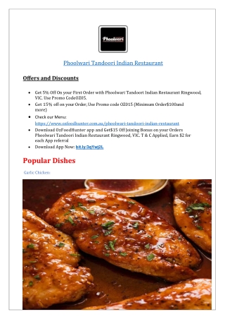 10% Off - Phoolwari Tandoori Indian Restaurant Ringwood | OzFoodHunter
