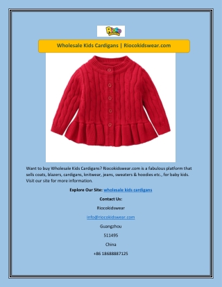 Wholesale Kids Cardigans | Riocokidswear.com