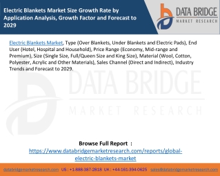 Electric Blankets Market Size Growth Rate by Application Analysis, Growth Factor and Forecast to 2029
