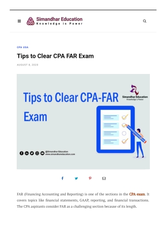 Tips to Clear CPA FAR Exam