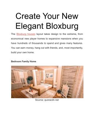 Create Your New Elegant Bloxburg