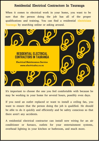 tips to find the Best residential electricals contractors in tauranga area