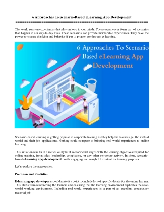 6 Approaches To Scenario-Based eLearning App Development