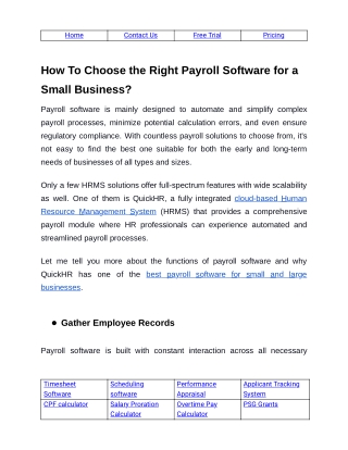How To Choose The Right Payroll Software For A Small Business
