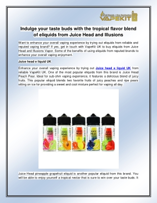 Juice head e liquid UK