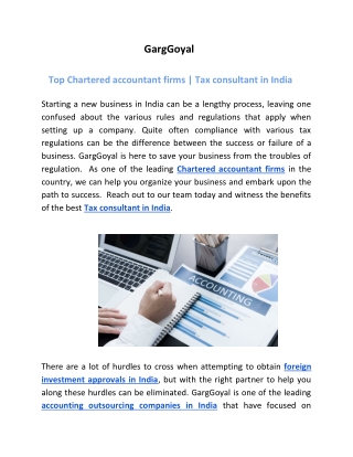 Top Chartered accountant firms | Tax consultant in India -  GargGoyal