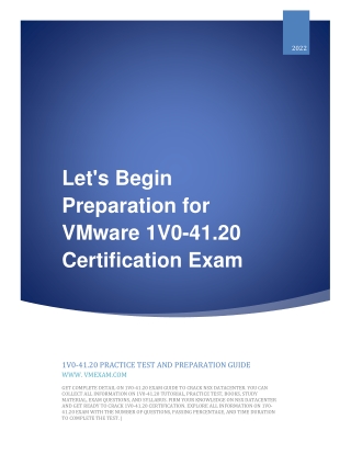 Let's Begin Preparation for VMware 1V0-41.20 Certification Exam