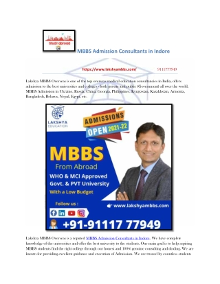 Best Consultancy for MBBS Abroad in Indore