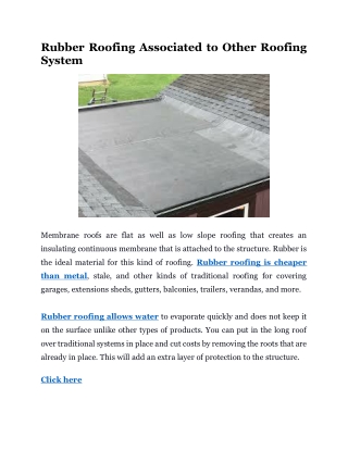 Rubber Roofing Associated to Other Roofing System