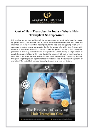 Cost of Hair Transplant in India – Why is hair transplant so expensive?